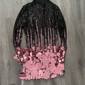 Sequin Black and Pink Women's Dress